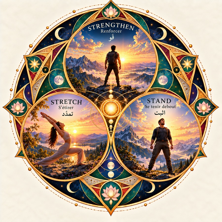 Mandala: Strengthen · Stretch · Stand